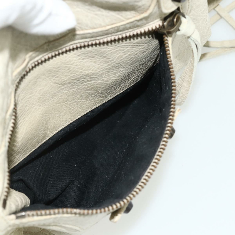 【日本直送】BALENCIAGA The City 手提包 皮革 2way 象牙色 115748 正品 175528A-23