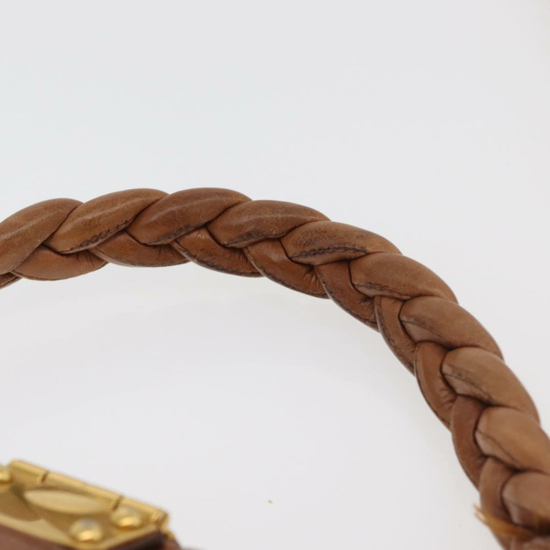 【日本直送】Miu Miu Matelasse 手提包 皮革 2way Brown Gold Auth 175497A-7