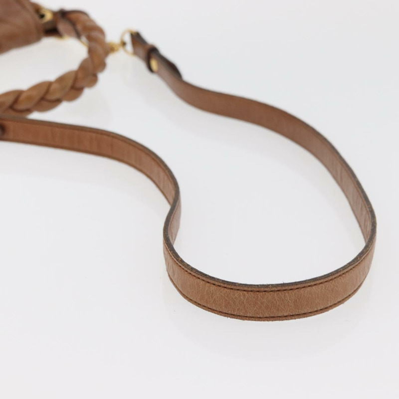 【日本直送】Miu Miu Matelasse 手提包 皮革 2way Brown Gold Auth 175497A-8