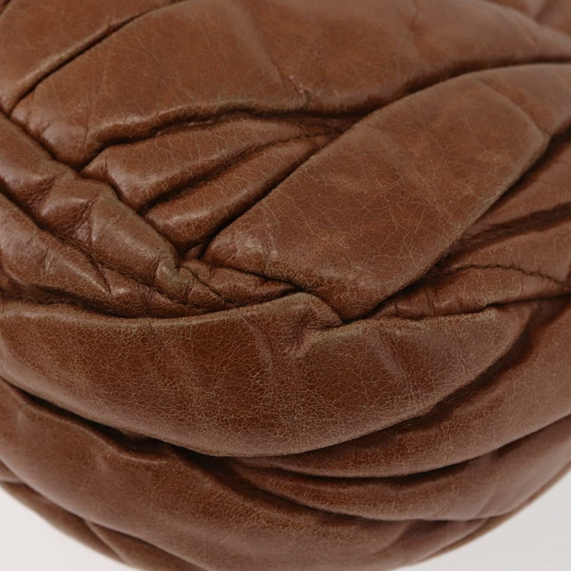 【日本直送】Miu Miu Matelasse 手提包 皮革 2way Brown Gold Auth 175497A-17