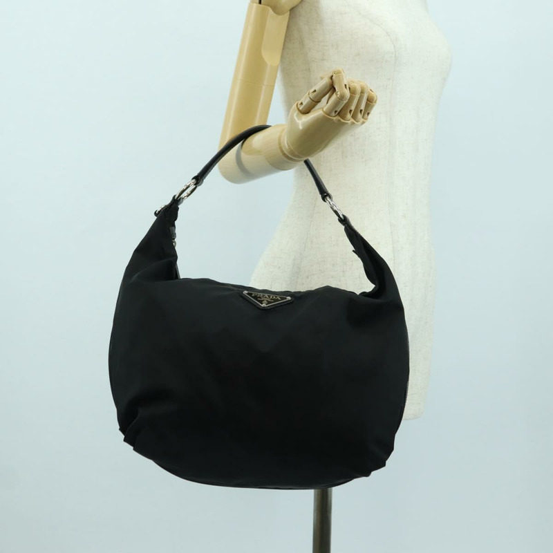 【日本直送】PRADA 單肩包 尼龍 黑色 銀色 正品 am11322V-23