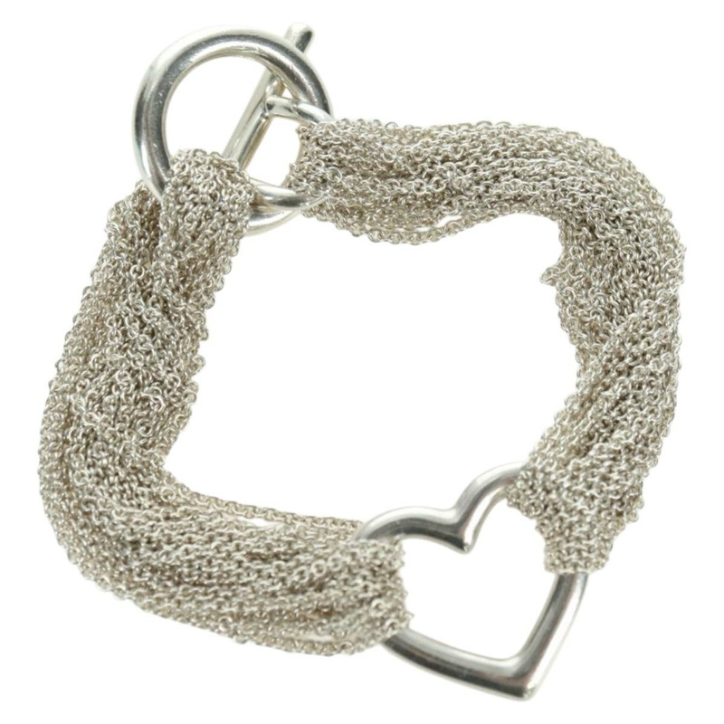 【日本直送】蒂芬妮 (TIFFANY&Co.) 10排鏤空心扣環手鍊 925銀 正品 am11311M-0