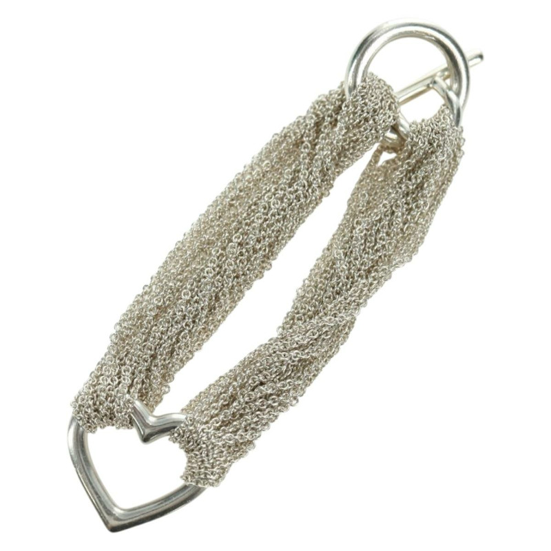 【日本直送】蒂芬妮 (TIFFANY&Co.) 10排鏤空心扣環手鍊 925銀 正品 am11311M-1