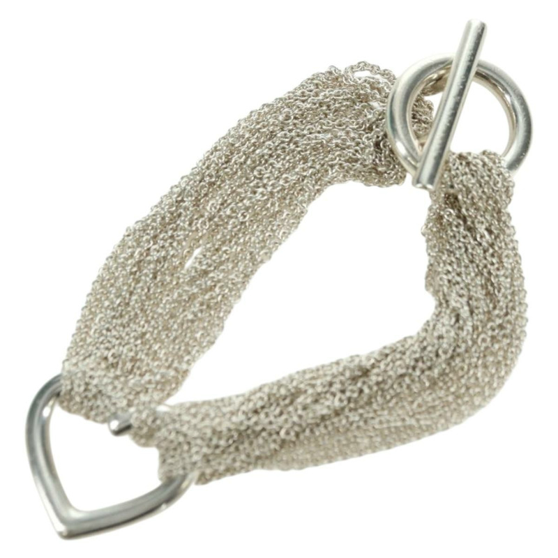 【日本直送】蒂芬妮 (TIFFANY&Co.) 10排鏤空心扣環手鍊 925銀 正品 am11311M-5