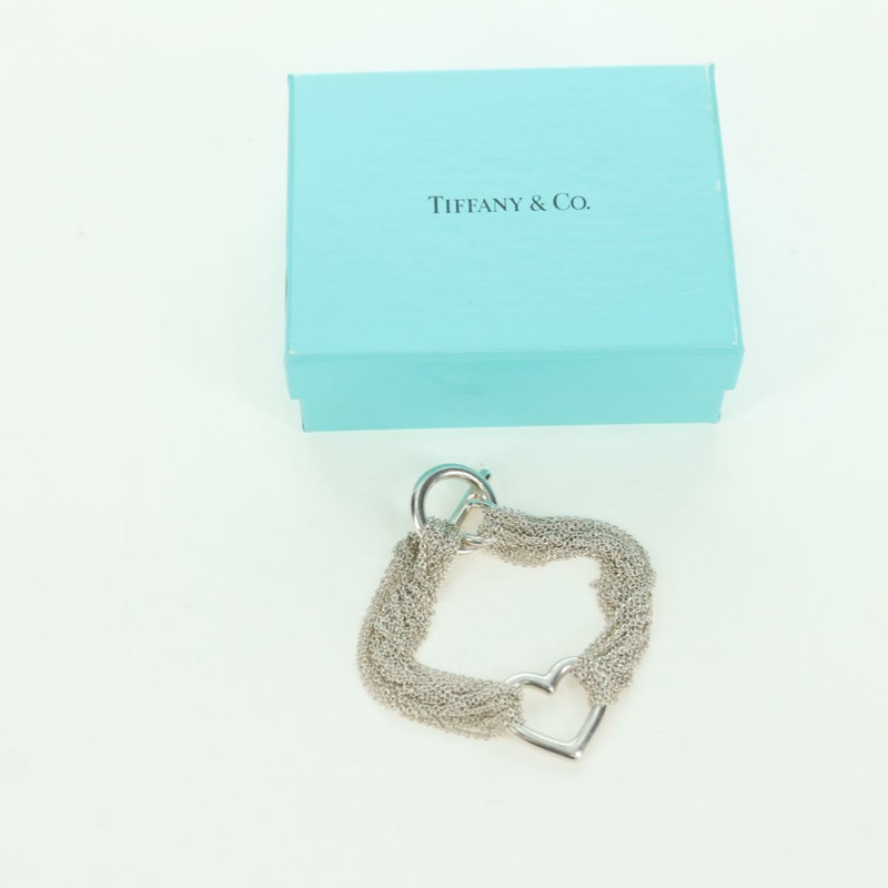 【日本直送】蒂芬妮 (TIFFANY&Co.) 10排鏤空心扣環手鍊 925銀 正品 am11311M-11
