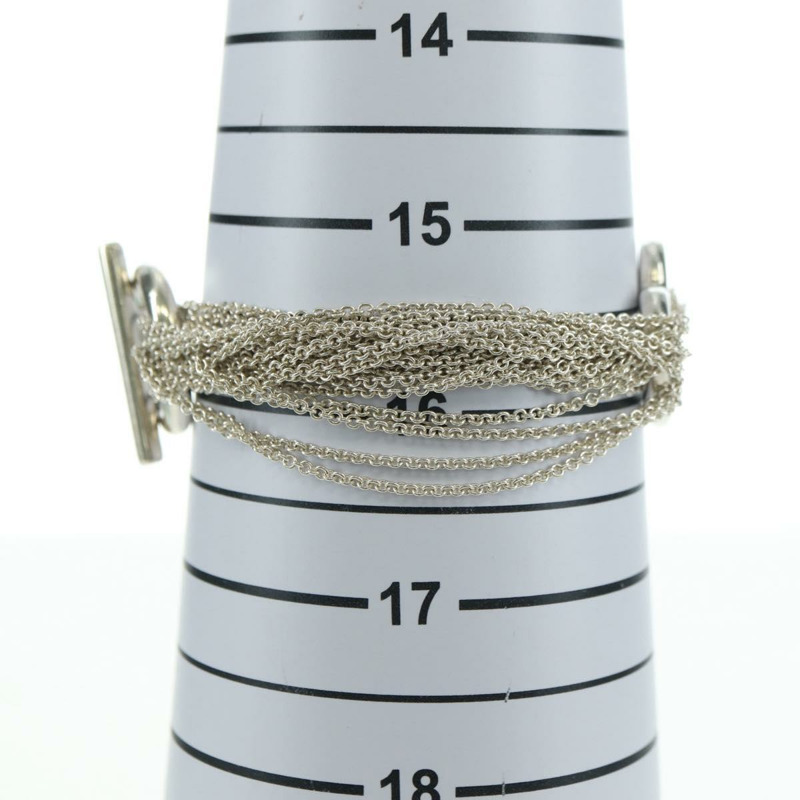 【日本直送】蒂芬妮 (TIFFANY&Co.) 10排鏤空心扣環手鍊 925銀 正品 am11311M-12