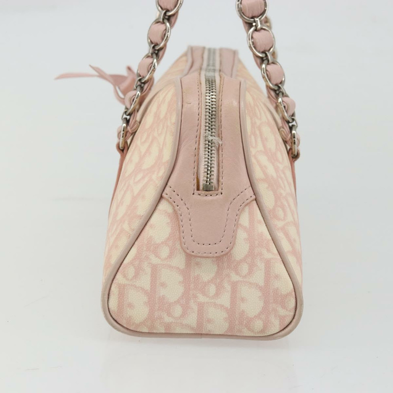 【日本直送】Christian Dior Trotter帆布鏈條浪漫包 PVC粉紅銀色 正品 175434A-3