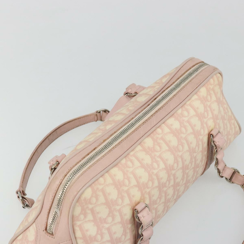【日本直送】Christian Dior Trotter帆布鏈條浪漫包 PVC粉紅銀色 正品 175434A-5