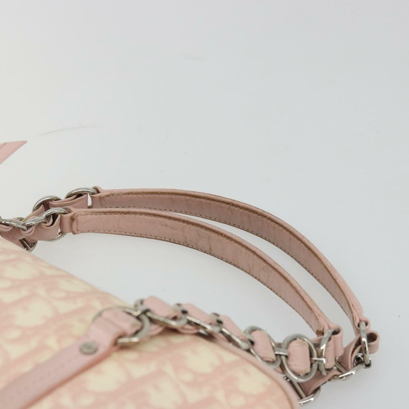 【日本直送】Christian Dior Trotter帆布鏈條浪漫包 PVC粉紅銀色 正品 175434A-7