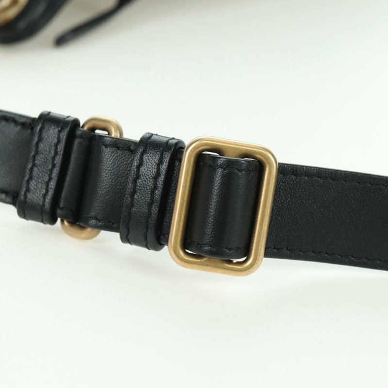 【日本直送】香奈兒 (CHANEL) 絎縫鏈條肩背包，棉質，黑色，金色雙C標誌，正品編號 175443SAM-7