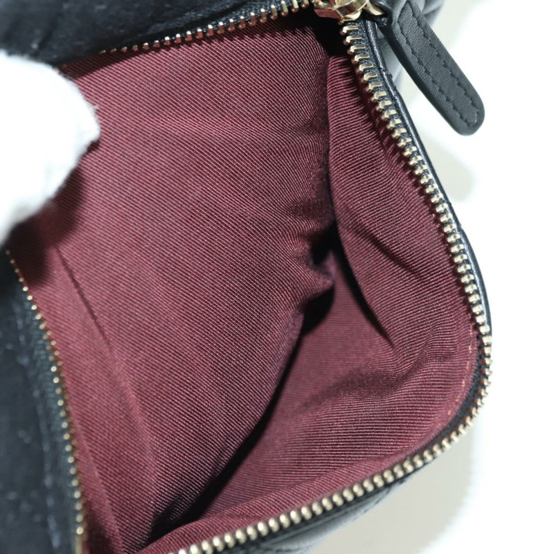 【日本直送】香奈兒 (CHANEL) 絎縫鏈條肩背包，棉質，黑色，金色雙C標誌，正品編號 175443SAM-19