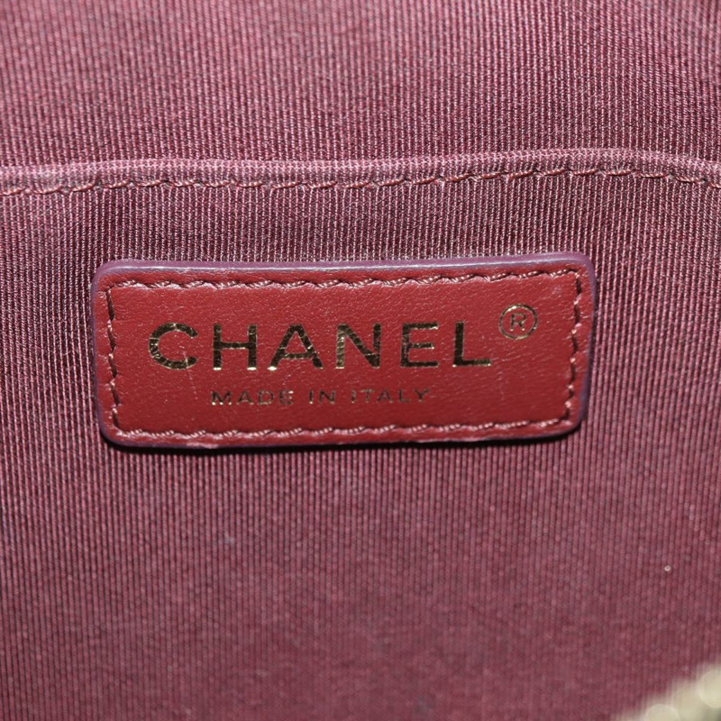 【日本直送】香奈兒 (CHANEL) 絎縫鏈條肩背包，棉質，黑色，金色雙C標誌，正品編號 175443SAM-24