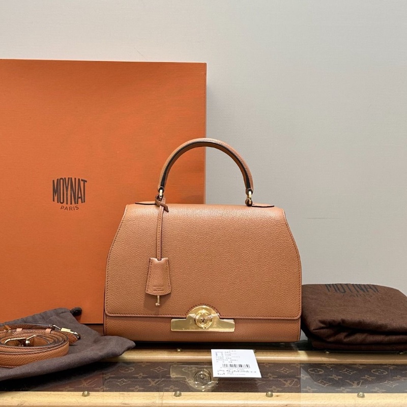 MOYNAT 金棕金扣Rejane中號 手提肩背斜背包26*19*9 95新 配件盒子 塵袋 吊牌-1