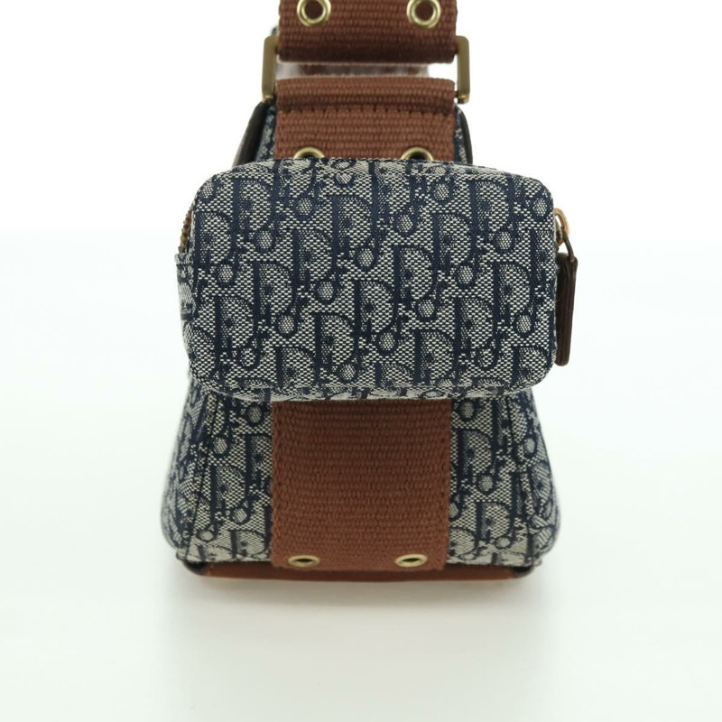 【日本直送】Christian Dior Trotter帆布街頭風單肩包 金色 海軍藍 正品 175442SAV-2