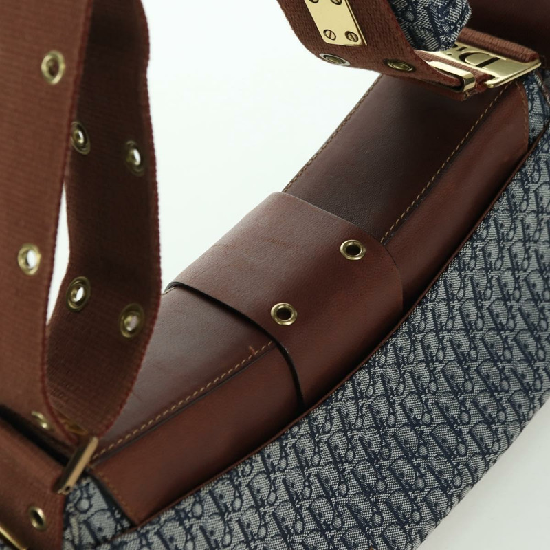 【日本直送】Christian Dior Trotter帆布街頭風單肩包 金色 海軍藍 正品 175442SAV-5