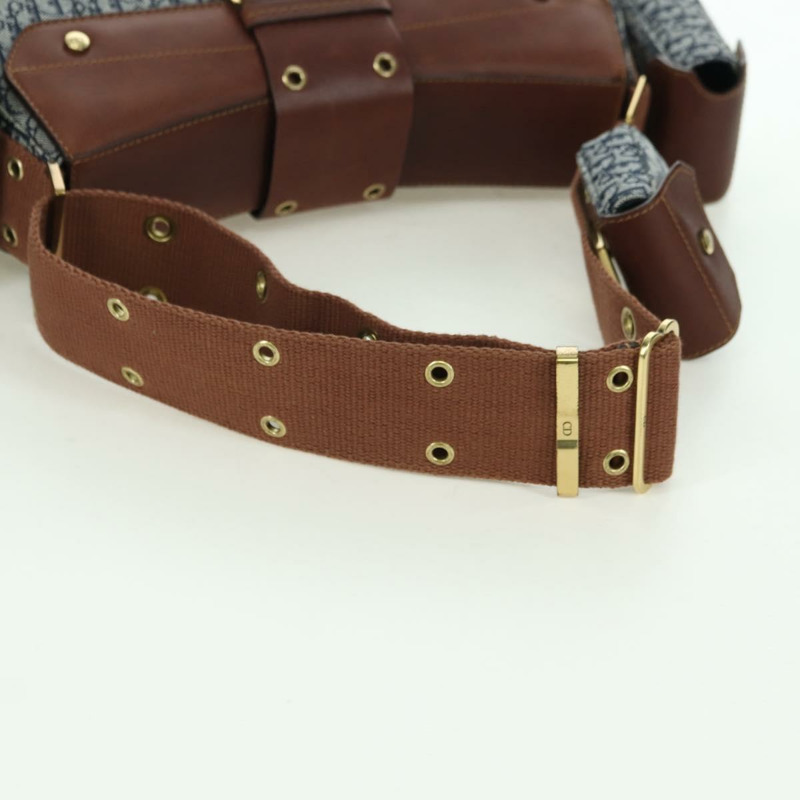 【日本直送】Christian Dior Trotter帆布街頭風單肩包 金色 海軍藍 正品 175442SAV-6