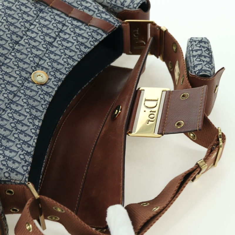 【日本直送】Christian Dior Trotter帆布街頭風單肩包 金色 海軍藍 正品 175442SAV-9