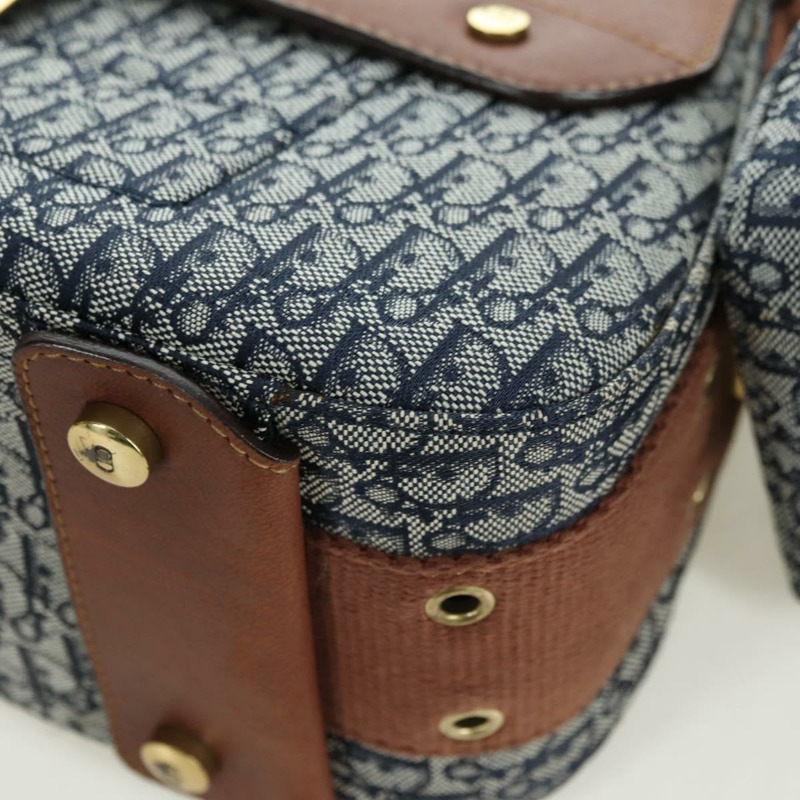 【日本直送】Christian Dior Trotter帆布街頭風單肩包 金色 海軍藍 正品 175442SAV-14