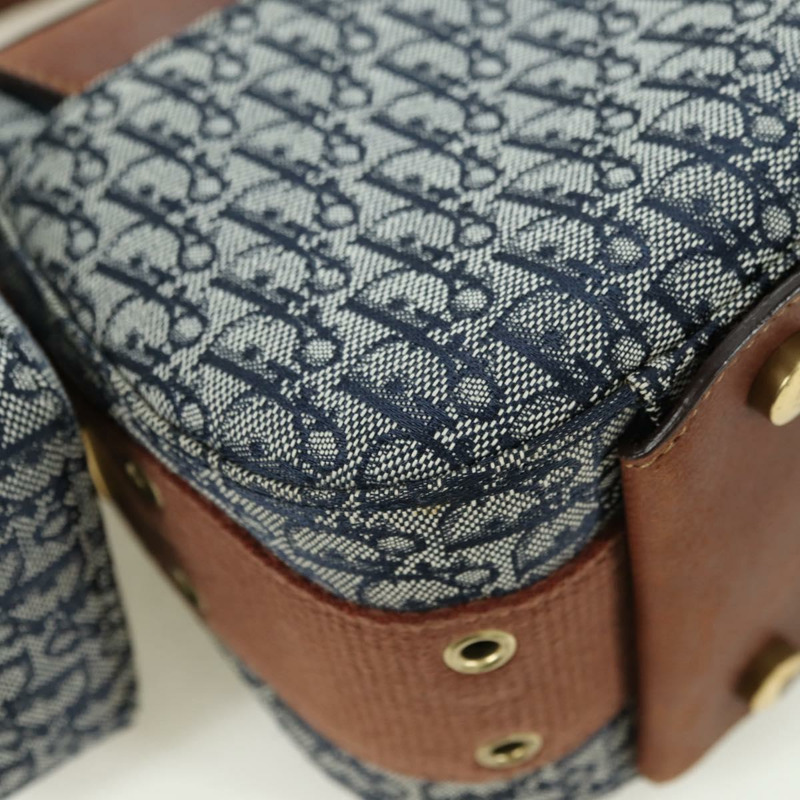 【日本直送】Christian Dior Trotter帆布街頭風單肩包 金色 海軍藍 正品 175442SAV-15