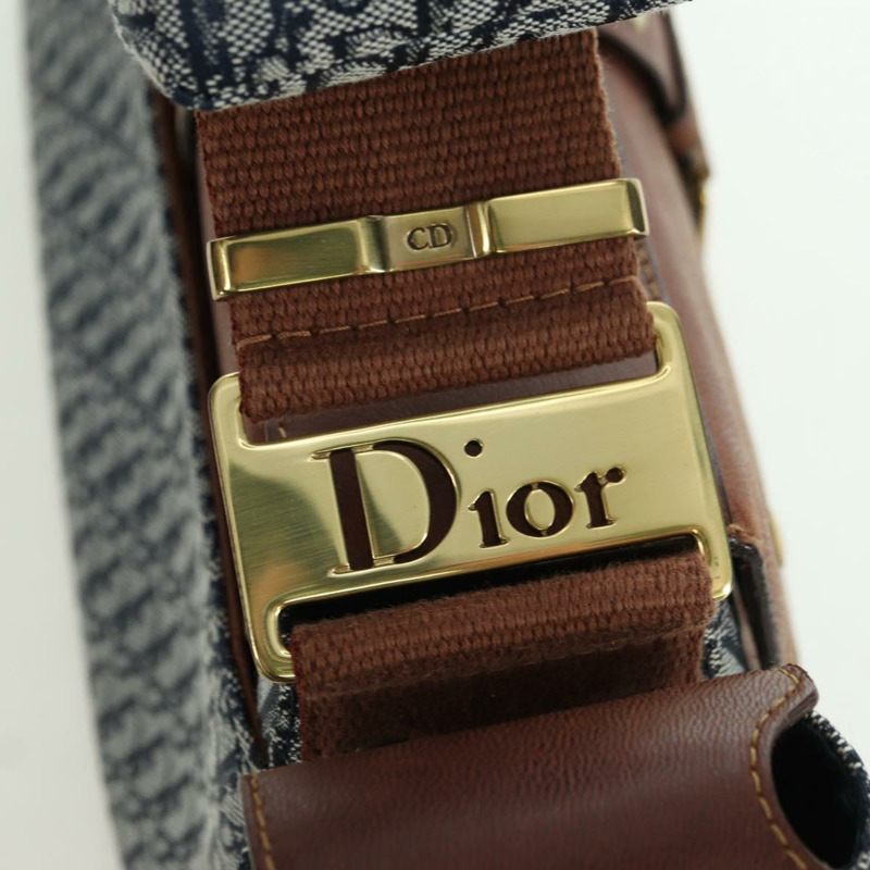 【日本直送】Christian Dior Trotter帆布街頭風單肩包 金色 海軍藍 正品 175442SAV-17