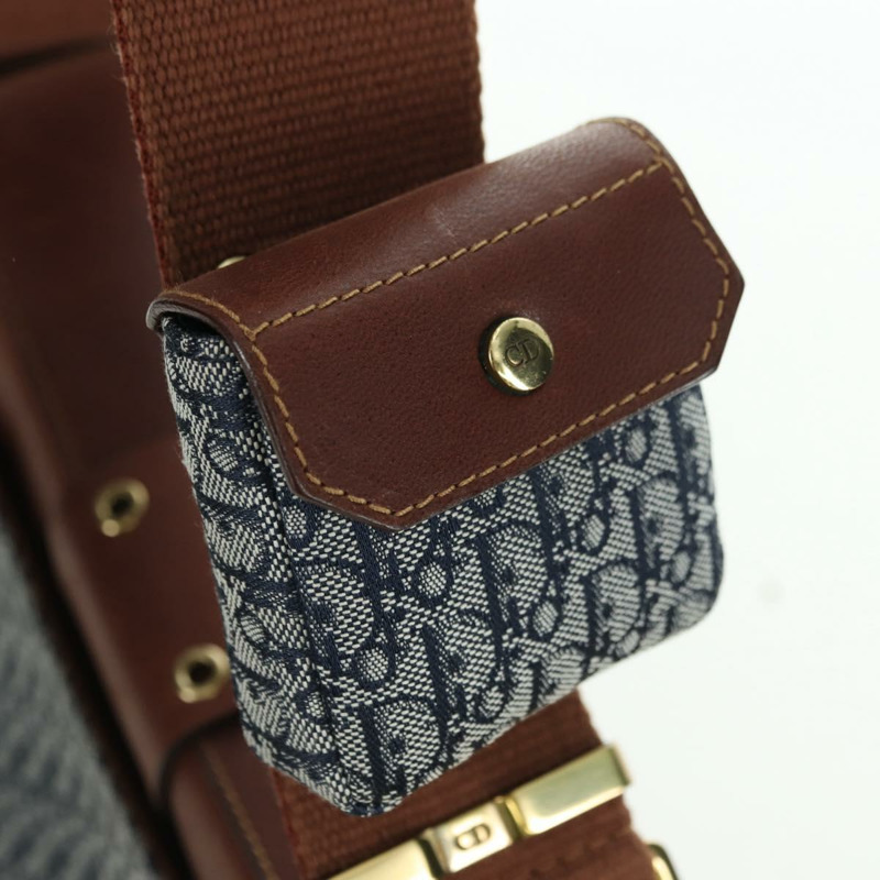 【日本直送】Christian Dior Trotter帆布街頭風單肩包 金色 海軍藍 正品 175442SAV-18