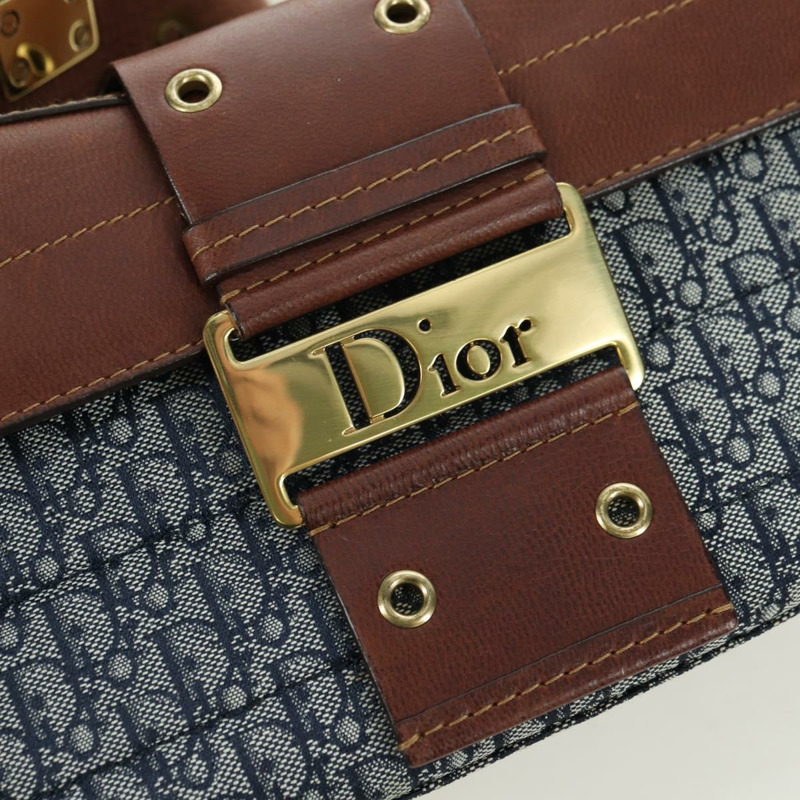 【日本直送】Christian Dior Trotter帆布街頭風單肩包 金色 海軍藍 正品 175442SAV-22