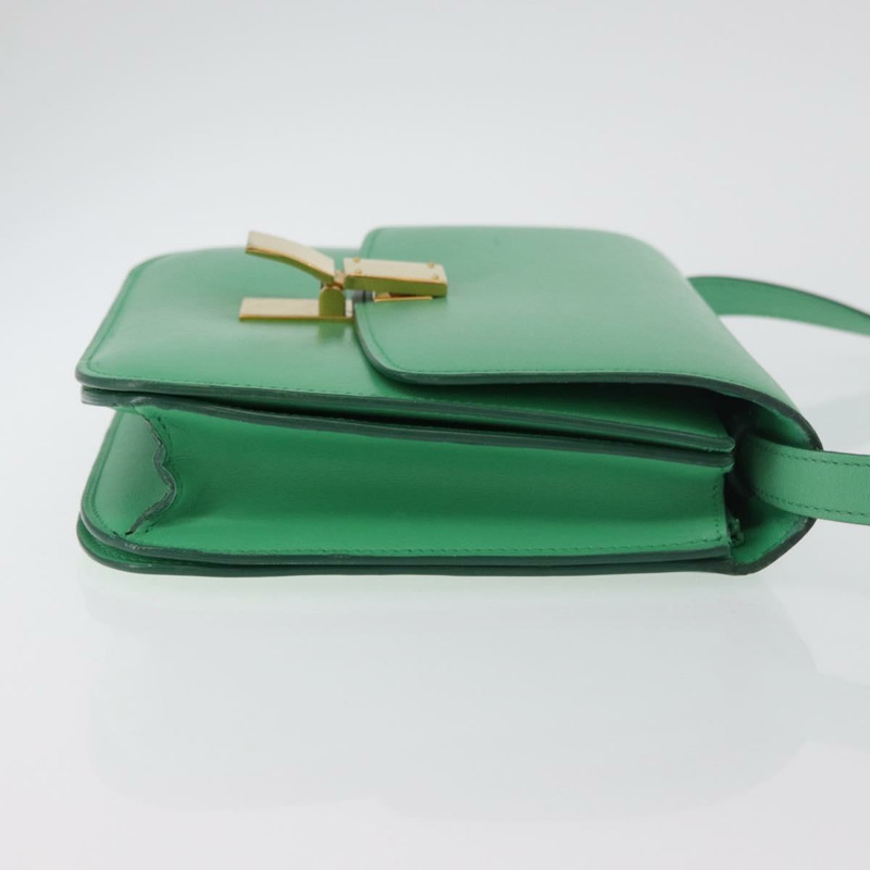【日本直送】CELINE 經典 Box 肩背包 皮革 綠色 金色 正品 YKZ1239A-2