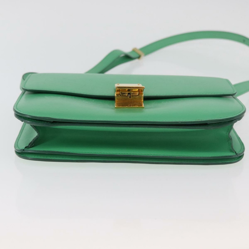 【日本直送】CELINE 經典 Box 肩背包 皮革 綠色 金色 正品 YKZ1239A-4