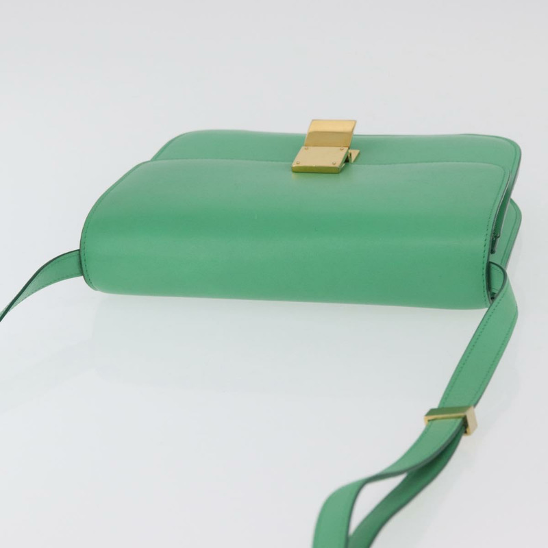 【日本直送】CELINE 經典 Box 肩背包 皮革 綠色 金色 正品 YKZ1239A-5