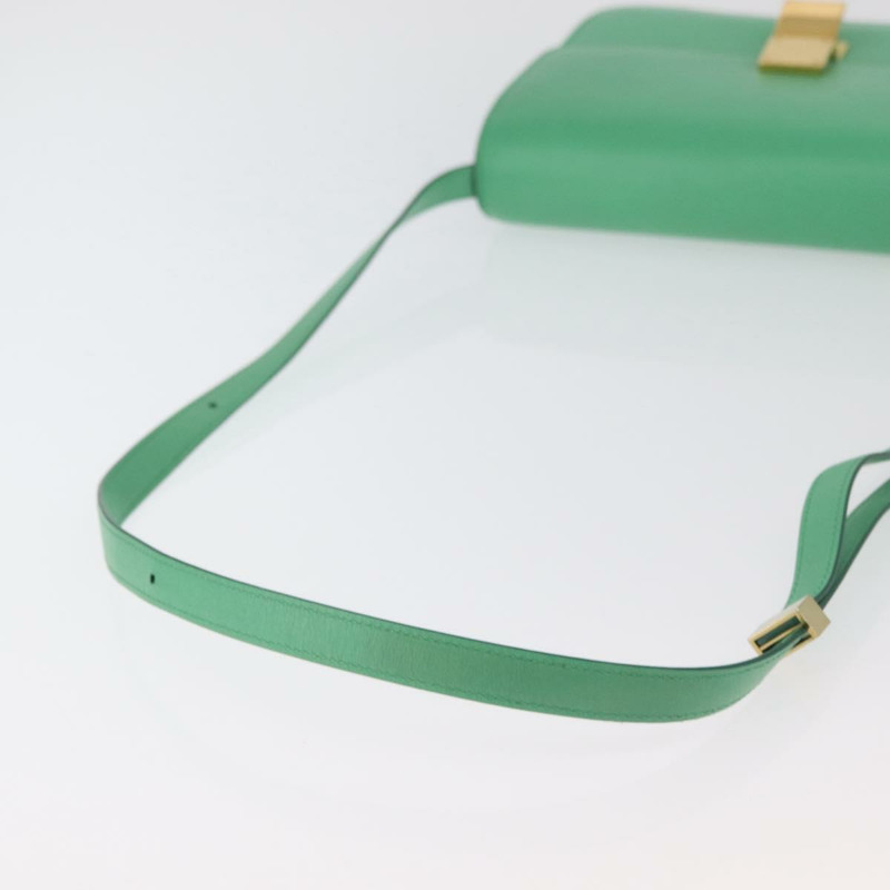 【日本直送】CELINE 經典 Box 肩背包 皮革 綠色 金色 正品 YKZ1239A-6