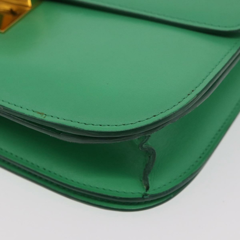 【日本直送】CELINE 經典 Box 肩背包 皮革 綠色 金色 正品 YKZ1239A-13
