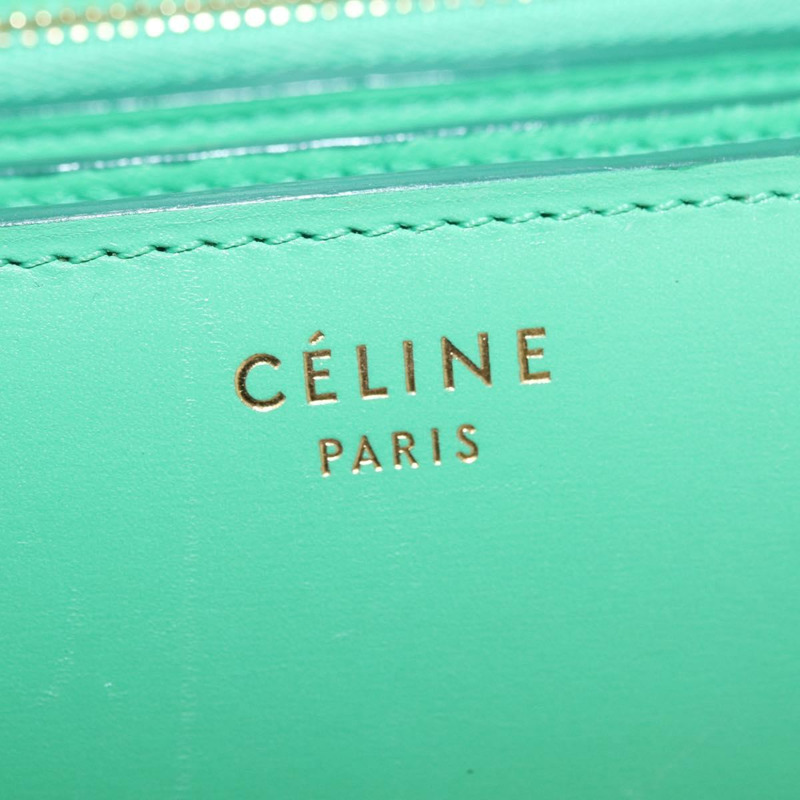 【日本直送】CELINE 經典 Box 肩背包 皮革 綠色 金色 正品 YKZ1239A-16