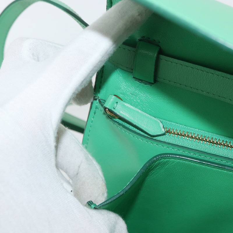 【日本直送】CELINE 經典 Box 肩背包 皮革 綠色 金色 正品 YKZ1239A-20