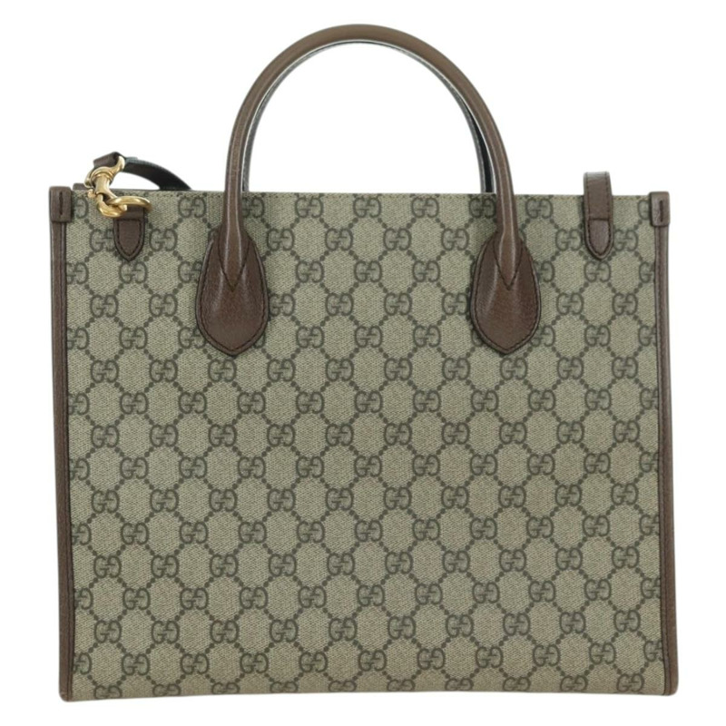 【日本直送】GUCCI GG Supreme 唐老鴨手提包 PVC 兩用 米色 金色 648134 正品 YKZ1322M-1