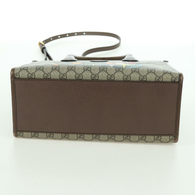 【日本直送】GUCCI GG Supreme 唐老鴨手提包 PVC 兩用 米色 金色 648134 正品 YKZ1322M-4