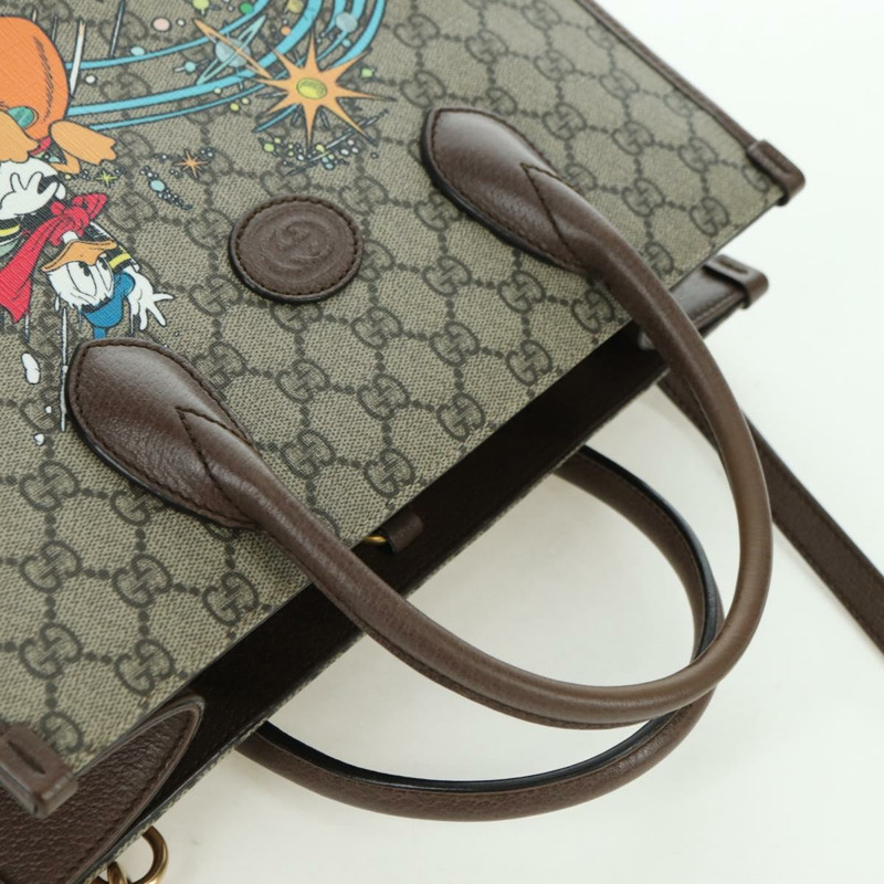 【日本直送】GUCCI GG Supreme 唐老鴨手提包 PVC 兩用 米色 金色 648134 正品 YKZ1322M-5