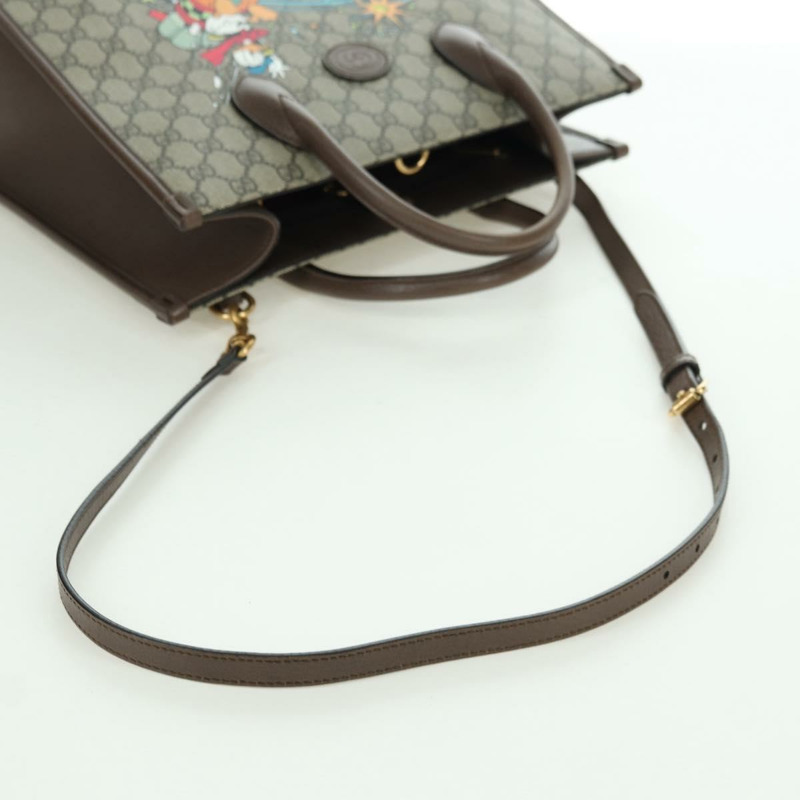 【日本直送】GUCCI GG Supreme 唐老鴨手提包 PVC 兩用 米色 金色 648134 正品 YKZ1322M-7