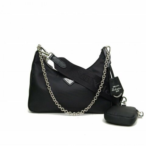 PRADA Hobo三合一黑色尼龍肩背包