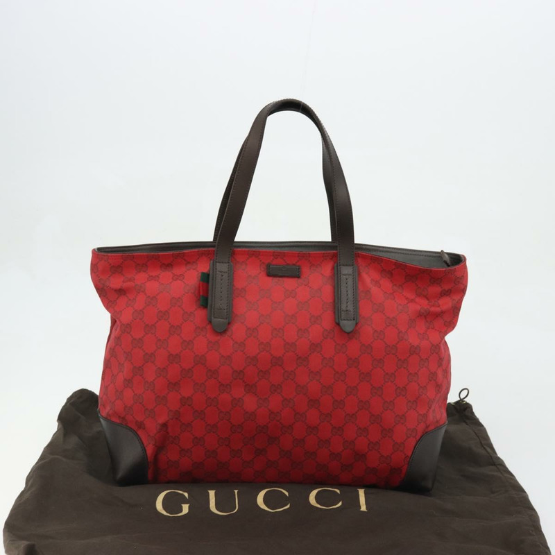 【日本直送】GUCCI GG帆布托特包 紅色金色 308928 正品 YKZ1284A-11