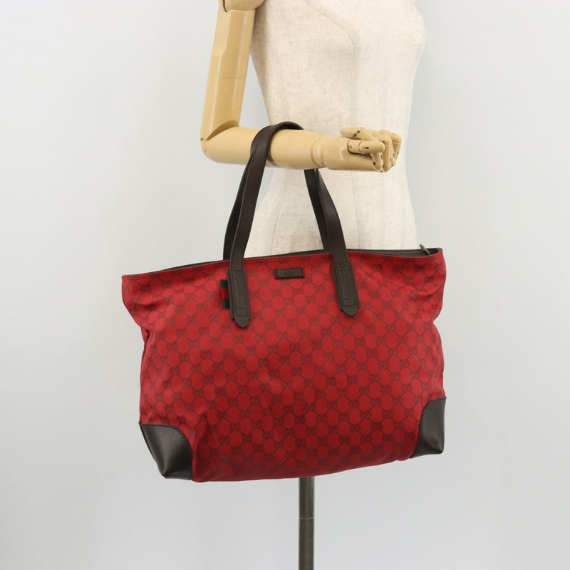 【日本直送】GUCCI GG帆布托特包 紅色金色 308928 正品 YKZ1284A-23
