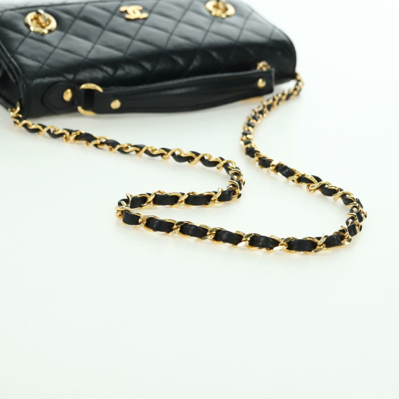 【日本直送】香奈兒 (CHANEL) Matelasse 雙旋扣鏈條包 羊皮 2way CC Auth YKZ1263SV-7