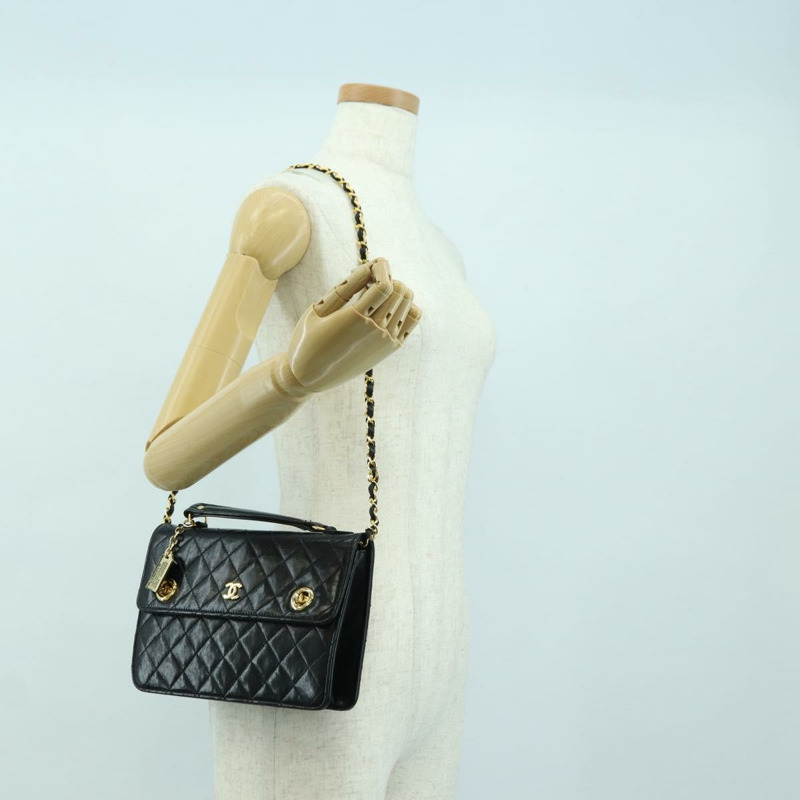 【日本直送】香奈兒 (CHANEL) Matelasse 雙旋扣鏈條包 羊皮 2way CC Auth YKZ1263SV-28