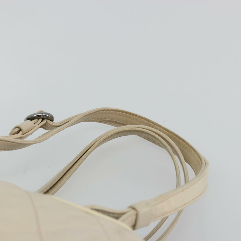 【日本直送】香奈兒 (CHANEL) 絎縫波士頓包，羊皮，象牙色，銀色，CC標誌，正品 YKZ1338A-7