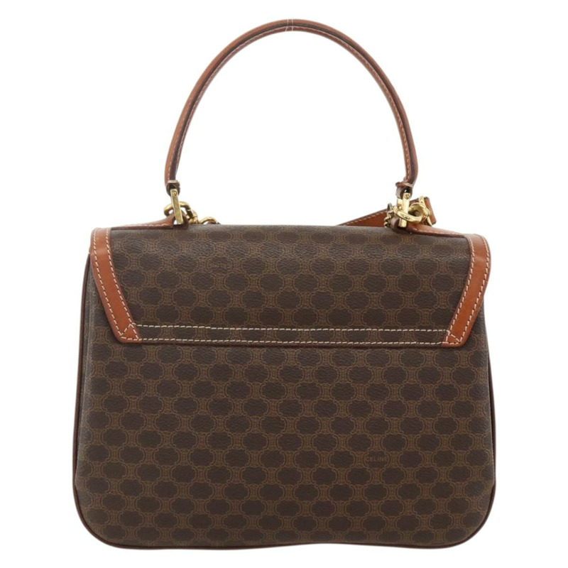 【日本直送】CELINE Macadam帆布手提包 PVC皮革 兩用棕色金色 正品 YKZ1558A-1