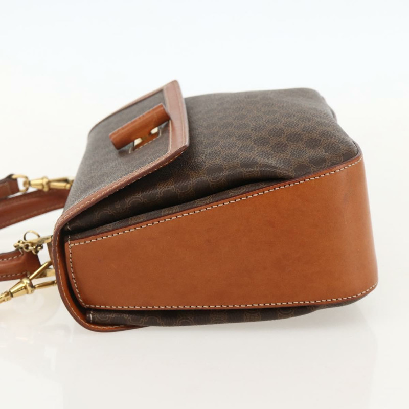 【日本直送】CELINE Macadam帆布手提包 PVC皮革 兩用棕色金色 正品 YKZ1558A-2