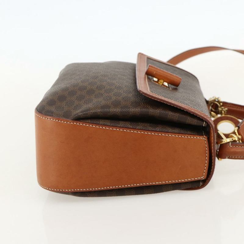 【日本直送】CELINE Macadam帆布手提包 PVC皮革 兩用棕色金色 正品 YKZ1558A-3