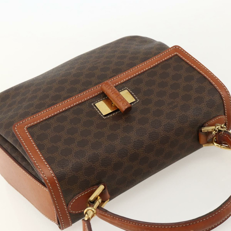 【日本直送】CELINE Macadam帆布手提包 PVC皮革 兩用棕色金色 正品 YKZ1558A-5