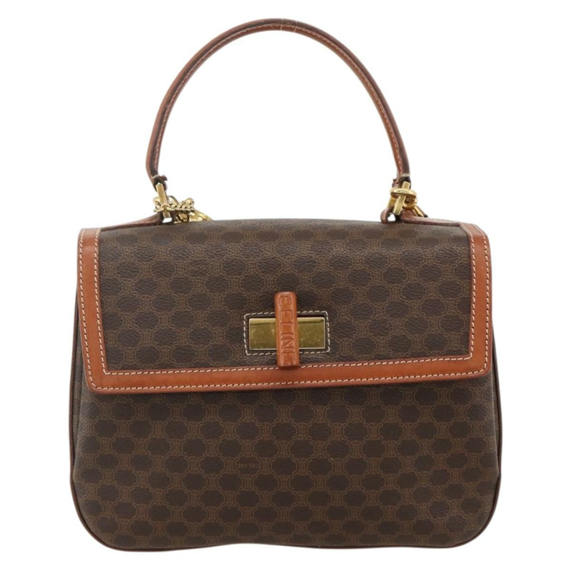 【日本直送】CELINE Macadam帆布手提包 PVC皮革 兩用棕色金色 正品 YKZ1558A-12