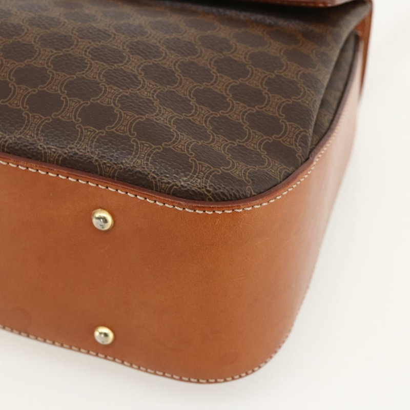 【日本直送】CELINE Macadam帆布手提包 PVC皮革 兩用棕色金色 正品 YKZ1558A-15