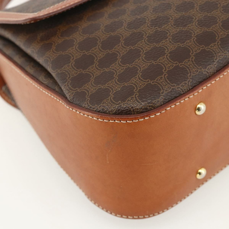 【日本直送】CELINE Macadam帆布手提包 PVC皮革 兩用棕色金色 正品 YKZ1558A-16